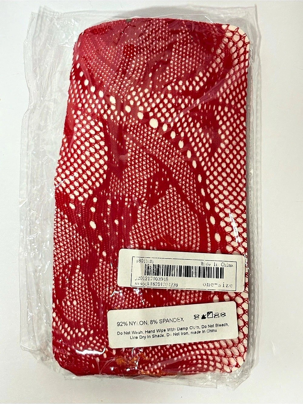 Red Fishnet Hose OS